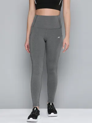 Alcis Women Grey Solid Gym Tights Modern Performance City Walk Lightweight Material