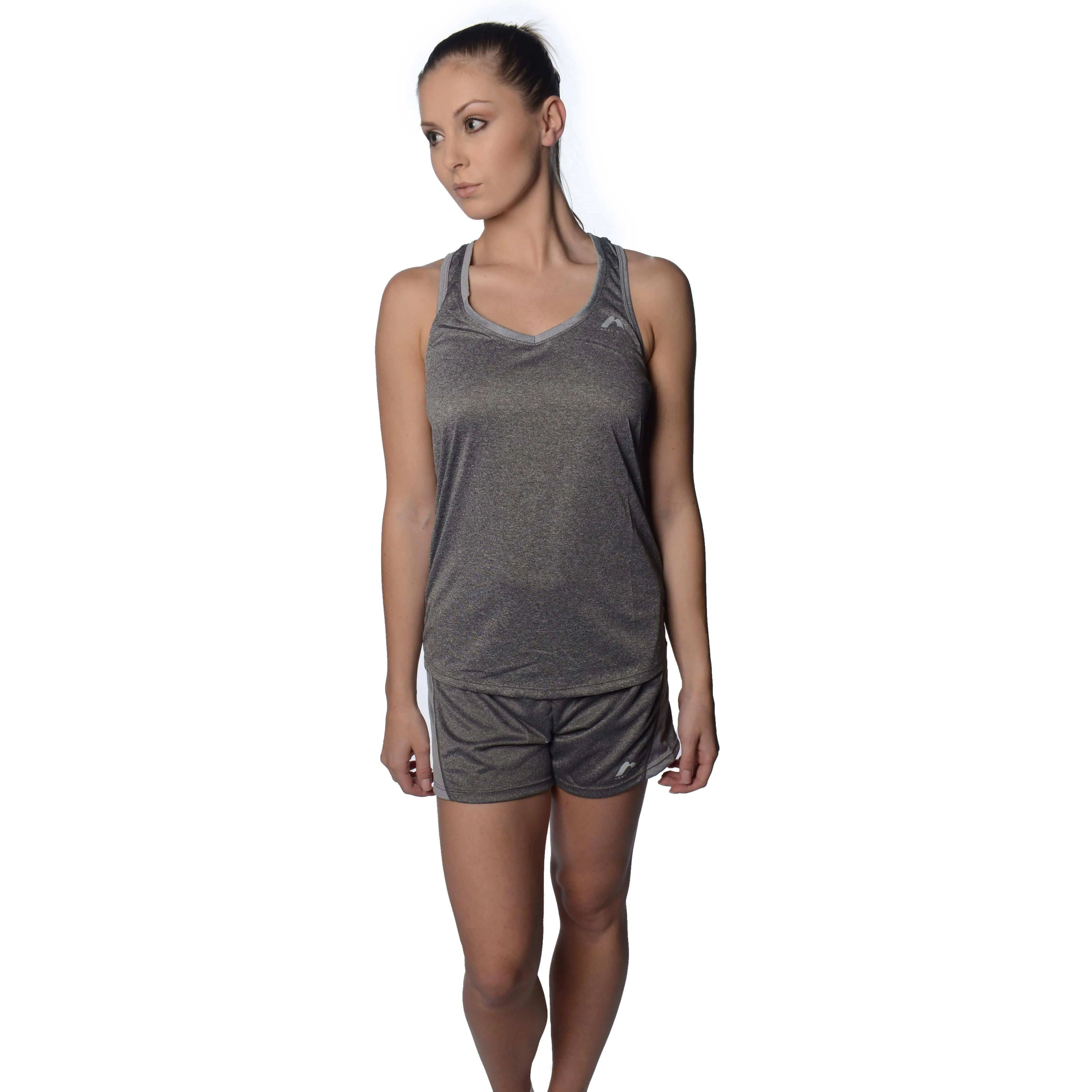 More Mile Marl Jersey Womens Training Shorts - Grey Clean Fit Everyday Outfit