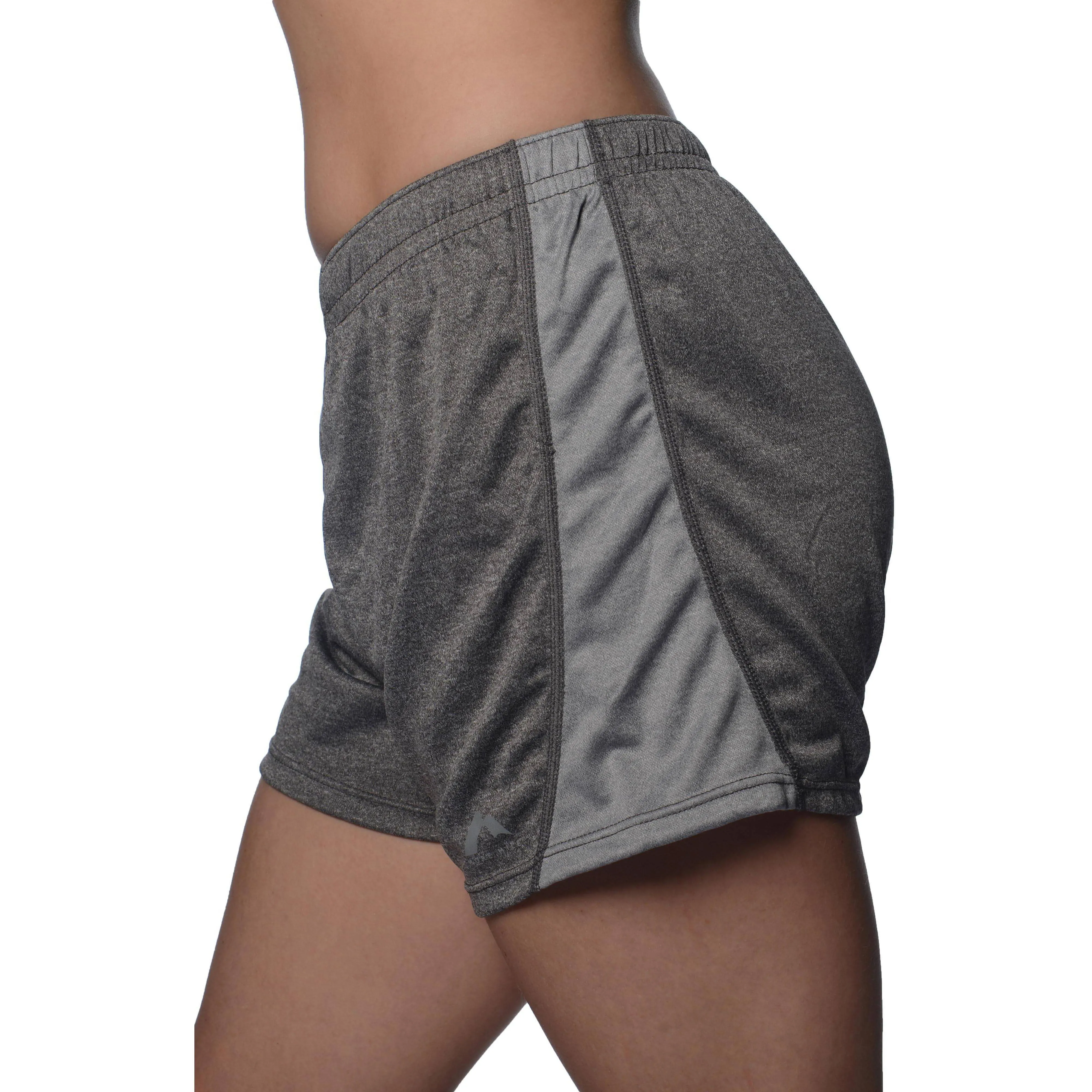 More Mile Marl Jersey Womens Training Shorts - Grey UV Protective Coating Moisture Management System