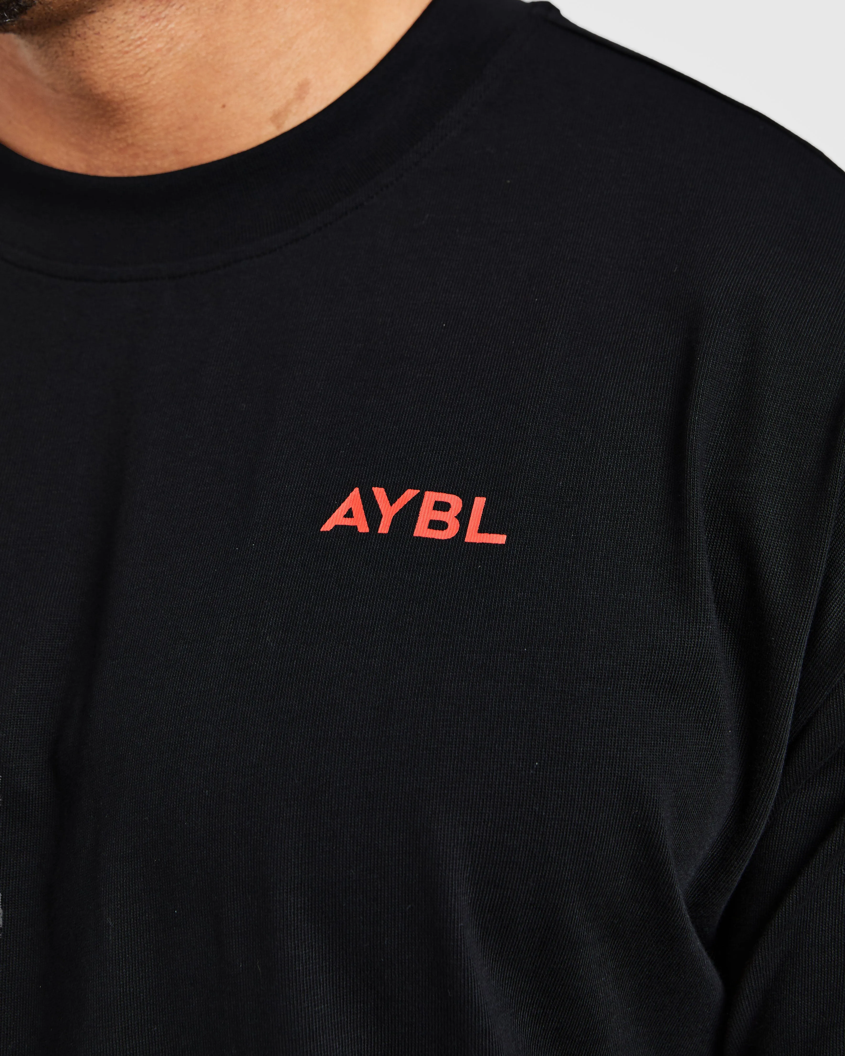 Office Casual Essential Oversized T Shirt - Black/Red