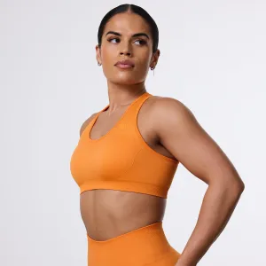 Coverstitch seams Vanquish Elevate Seamless Orange Support Bra