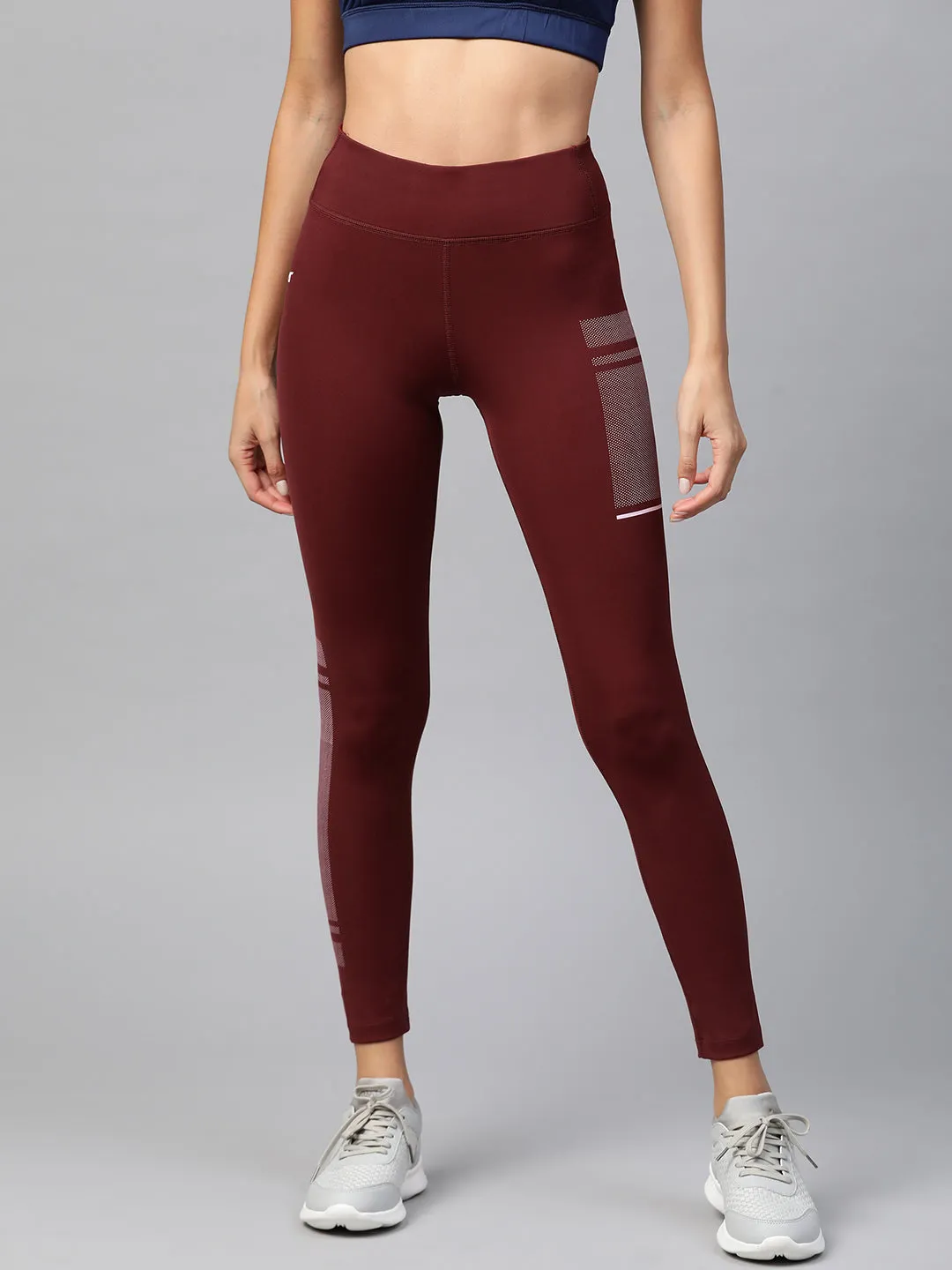 Alcis Women Maroon Solid Cropped Tights Budget Friendly Travel Outfit