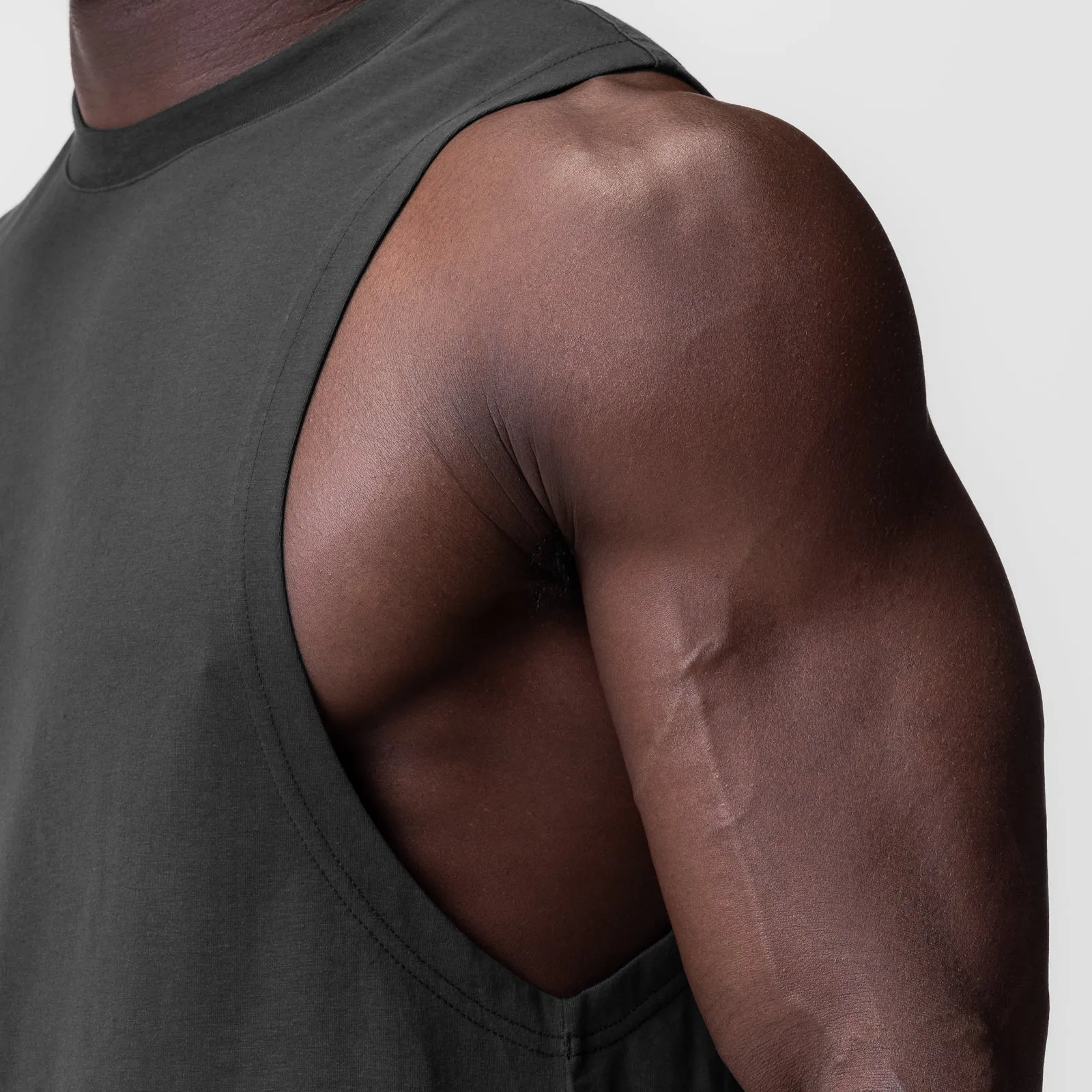Expandable above ground 0926. Supima? Muscle Tank - Space Grey