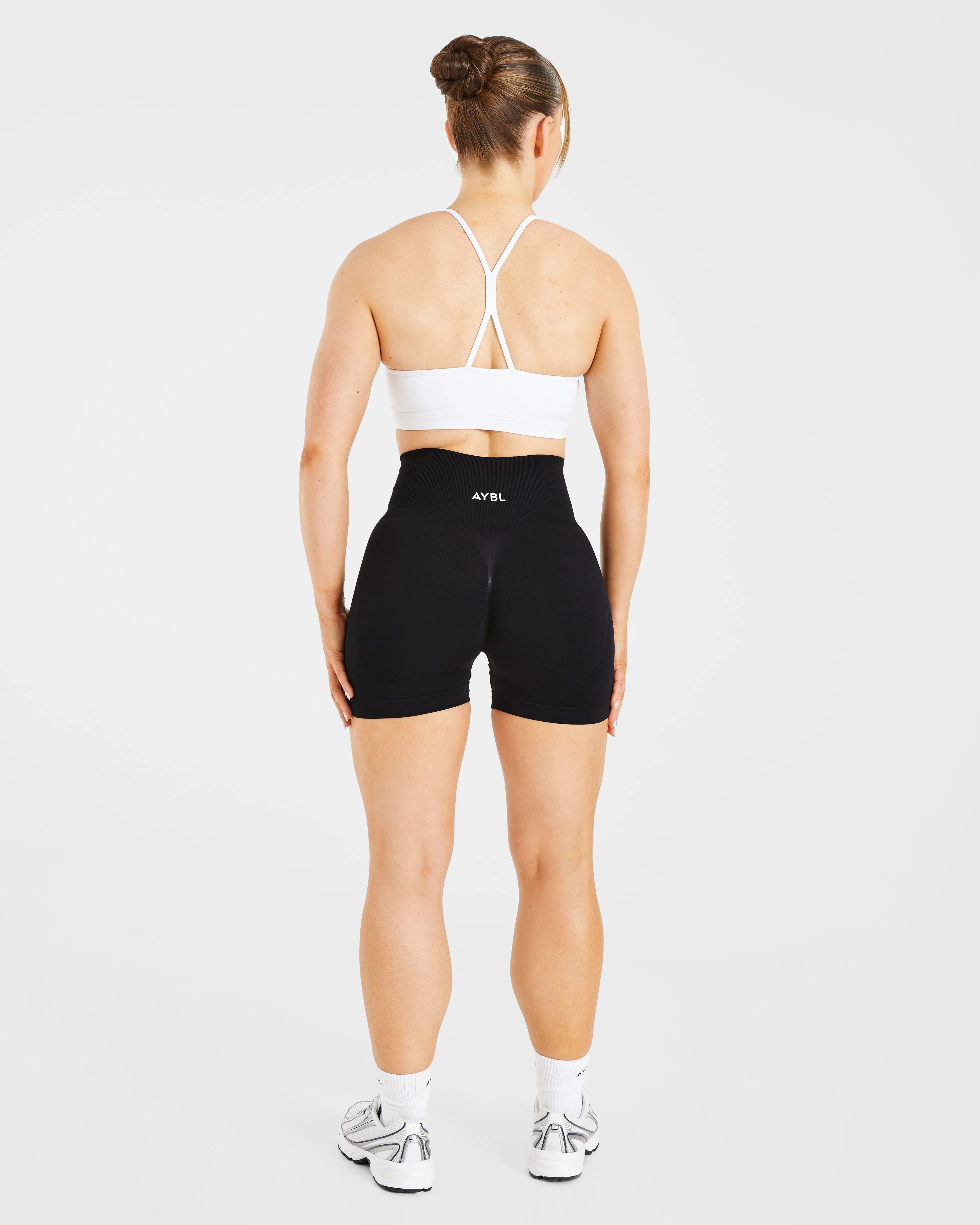Loose Fit Girls' Essential Ruched Sports Bra - White