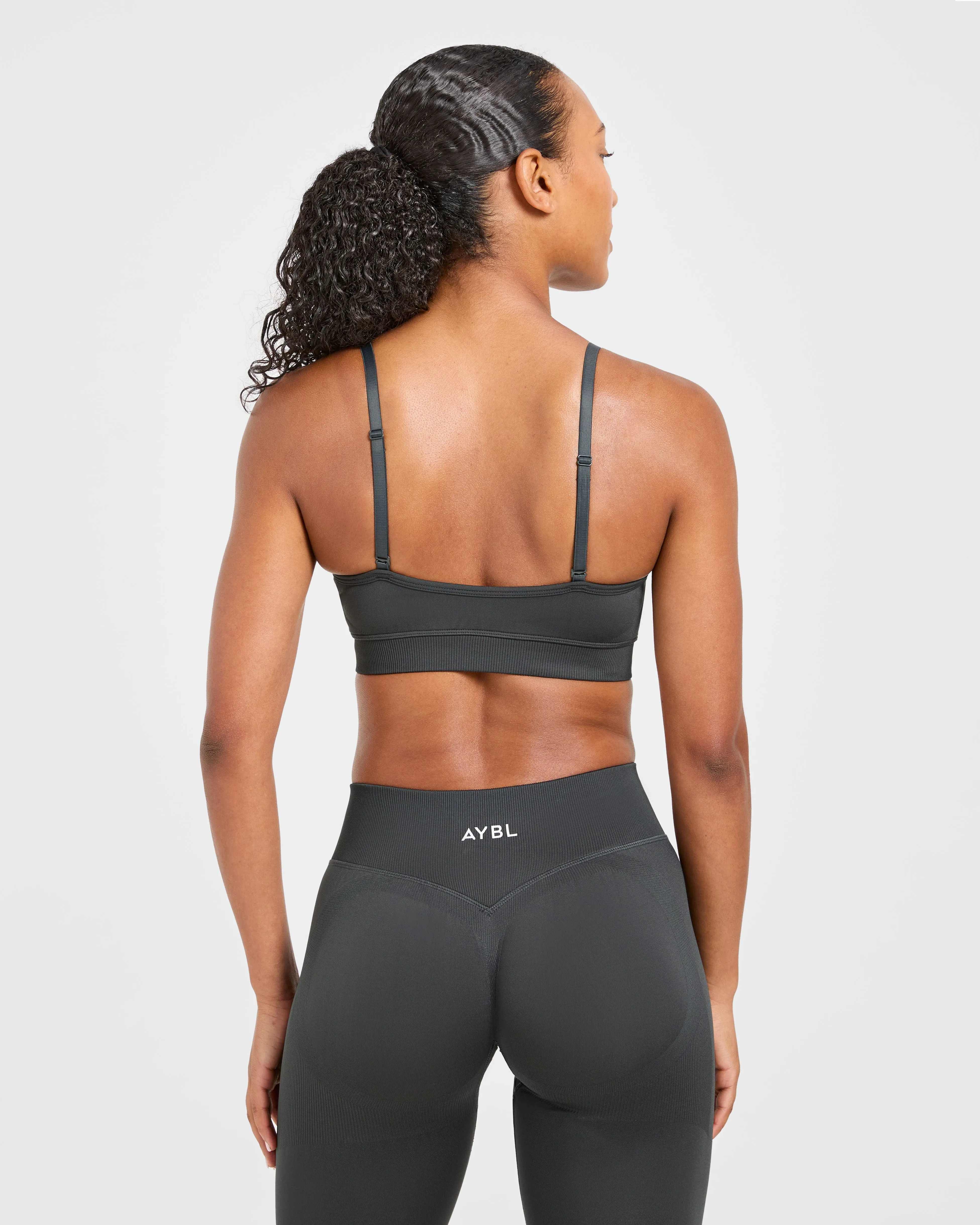 Seamless Anti Chafe Lining Adapt Seamless Sports Bra - Dark Charcoal