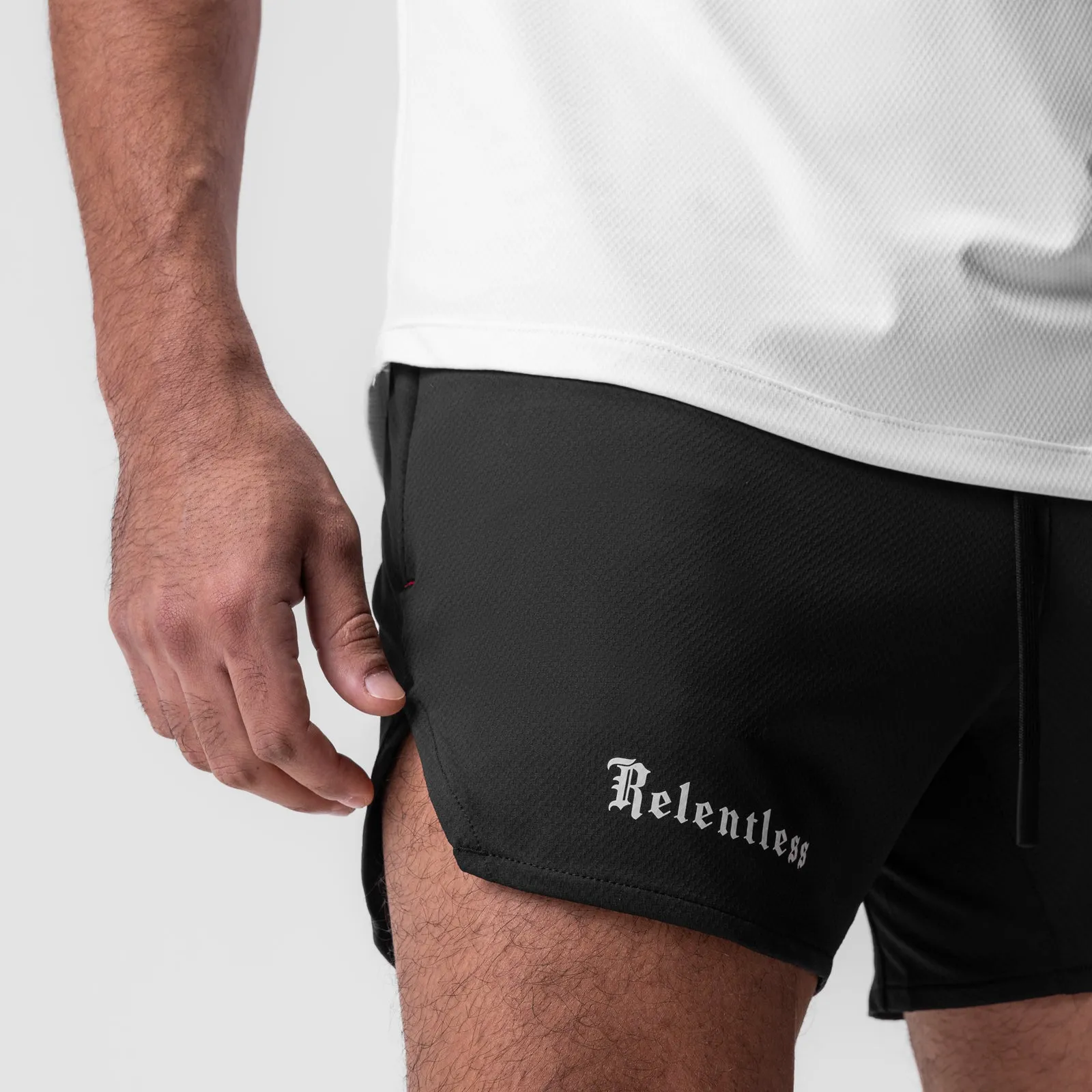 back-to-school 0993. AeroSilver? 5" Linerless Short - Black "RP"
