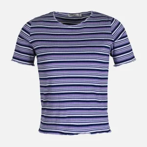FourWay Stretch Energy Mood WOMEN RIB STRIPER SHORT SLEEVE TEE