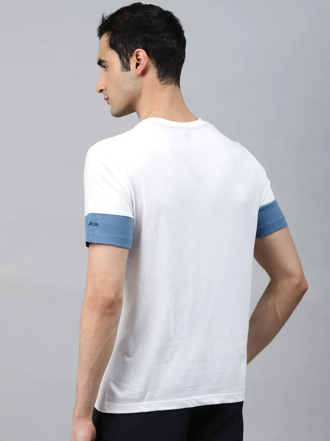 ChafeFree Design Alcis Men Color Block White Crew