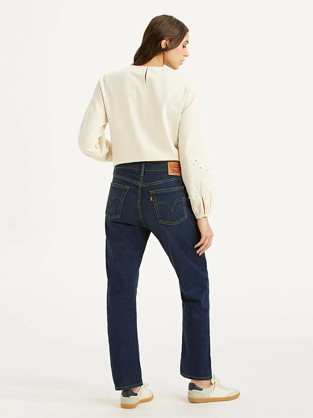 Everyday Fashion Women's Dark Blue Wedgie Straight Fit Mid Rise Jeans