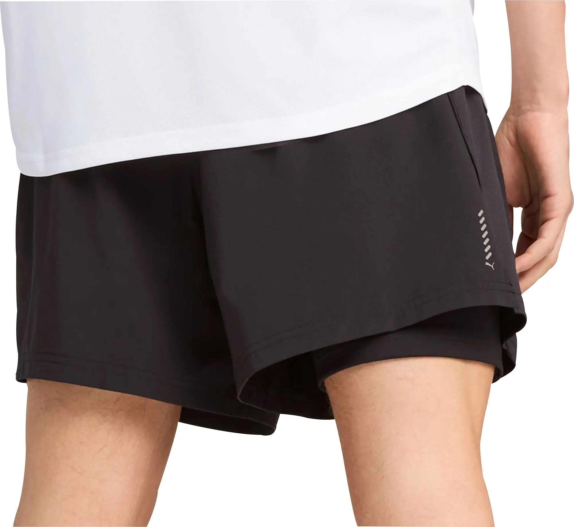 personalized option regular size Puma Velocity 2 In 1 Mens Running Shorts - Black