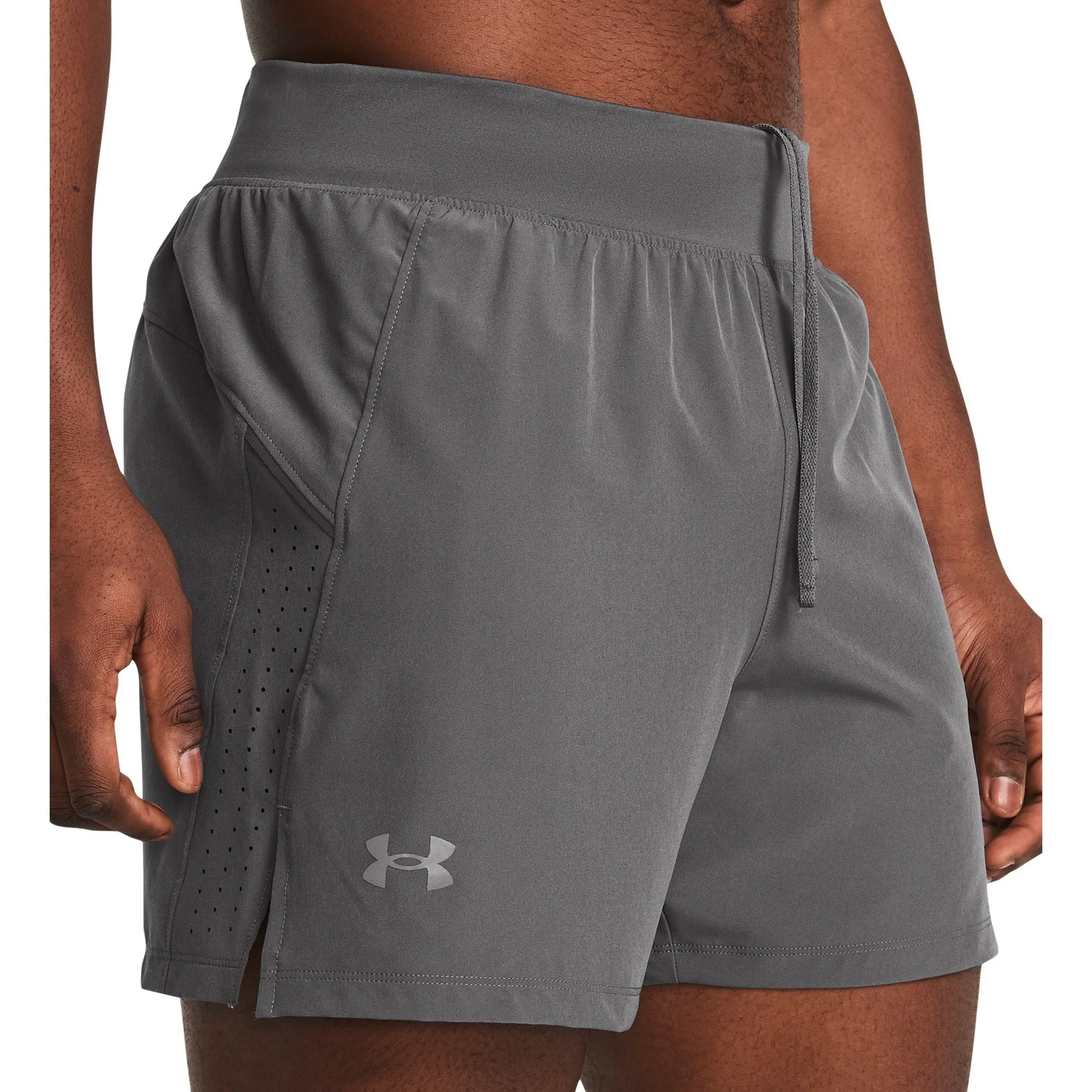 Under Armour Launch Elite 5 Inch Mens Running Shorts - Grey High-Performance Fit