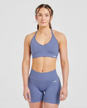 Layered Reinforcement Stretchable Fabric Adapt Seamless Sports Bra - Iris Blue