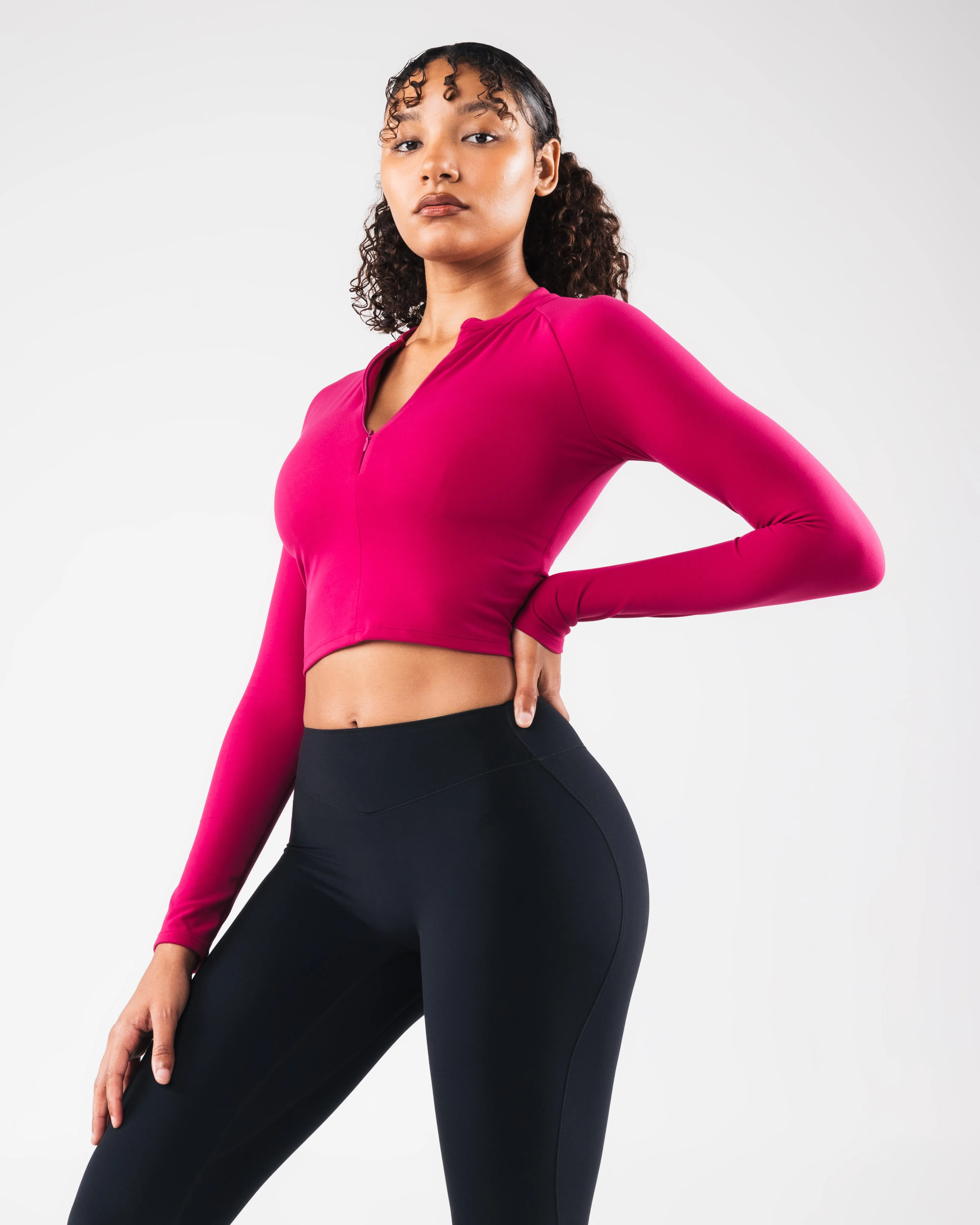 KDM LS Zip Bra - Berry Gray