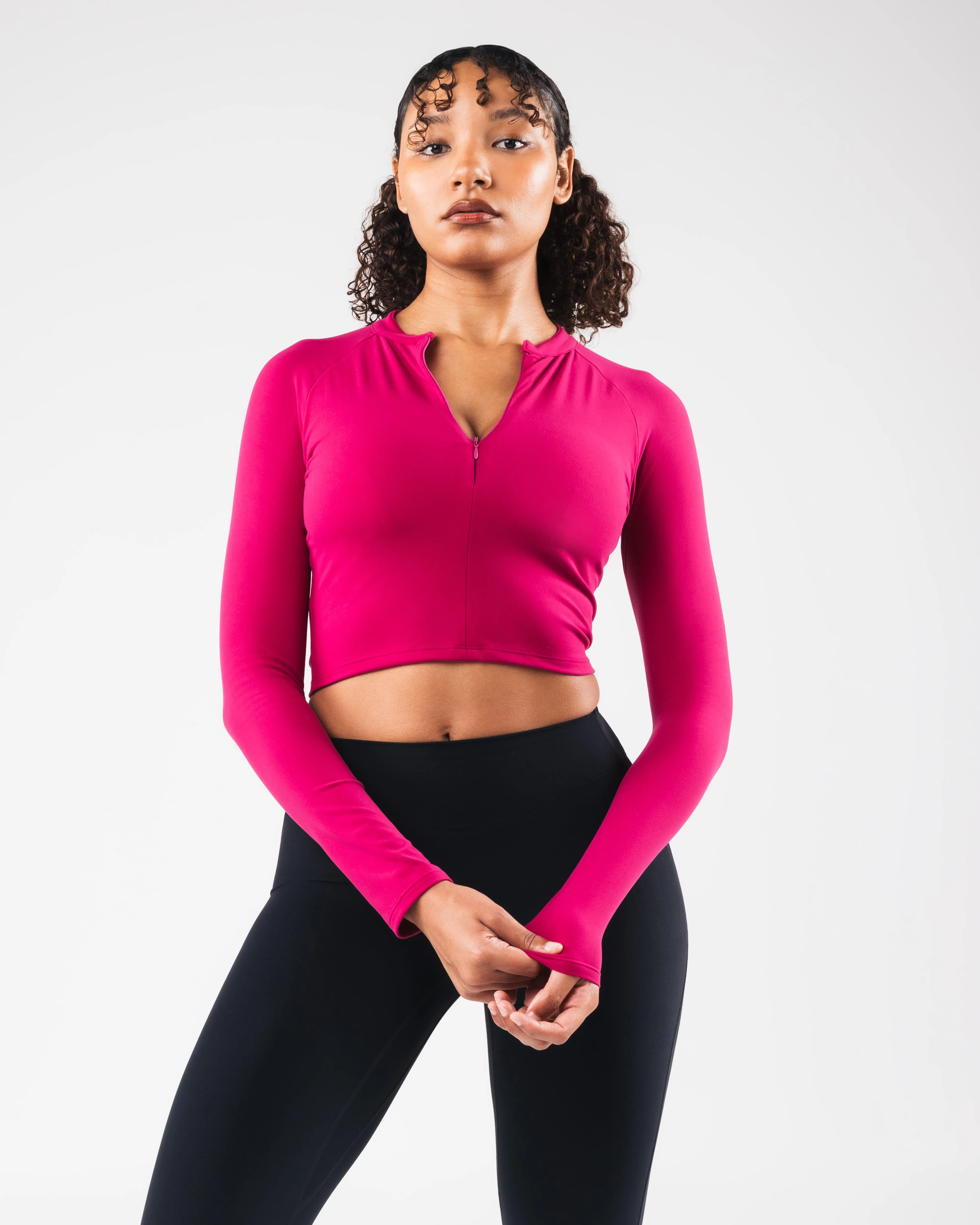 KDM LS Zip Bra - Berry Comfortable Band