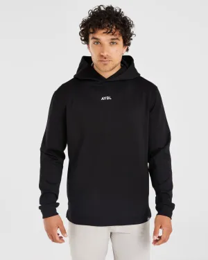 Seamless Side Panels Performance Lightweight Hoodie - Black