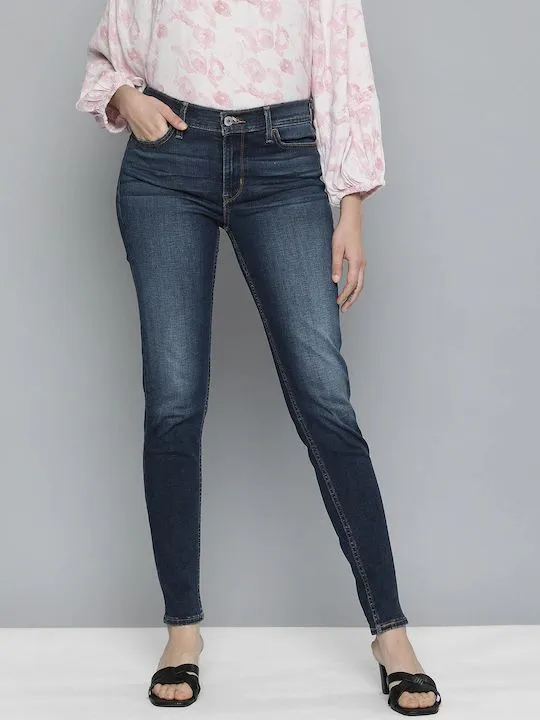 Morning Stroll Fashion Lover Anti Static Treatment Women's 710 Blue Skinny Fit Mid Rise Jeans