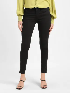 Luxury Student Outfit Women's 711 Black Skinny Fit Mid Rise Jeans