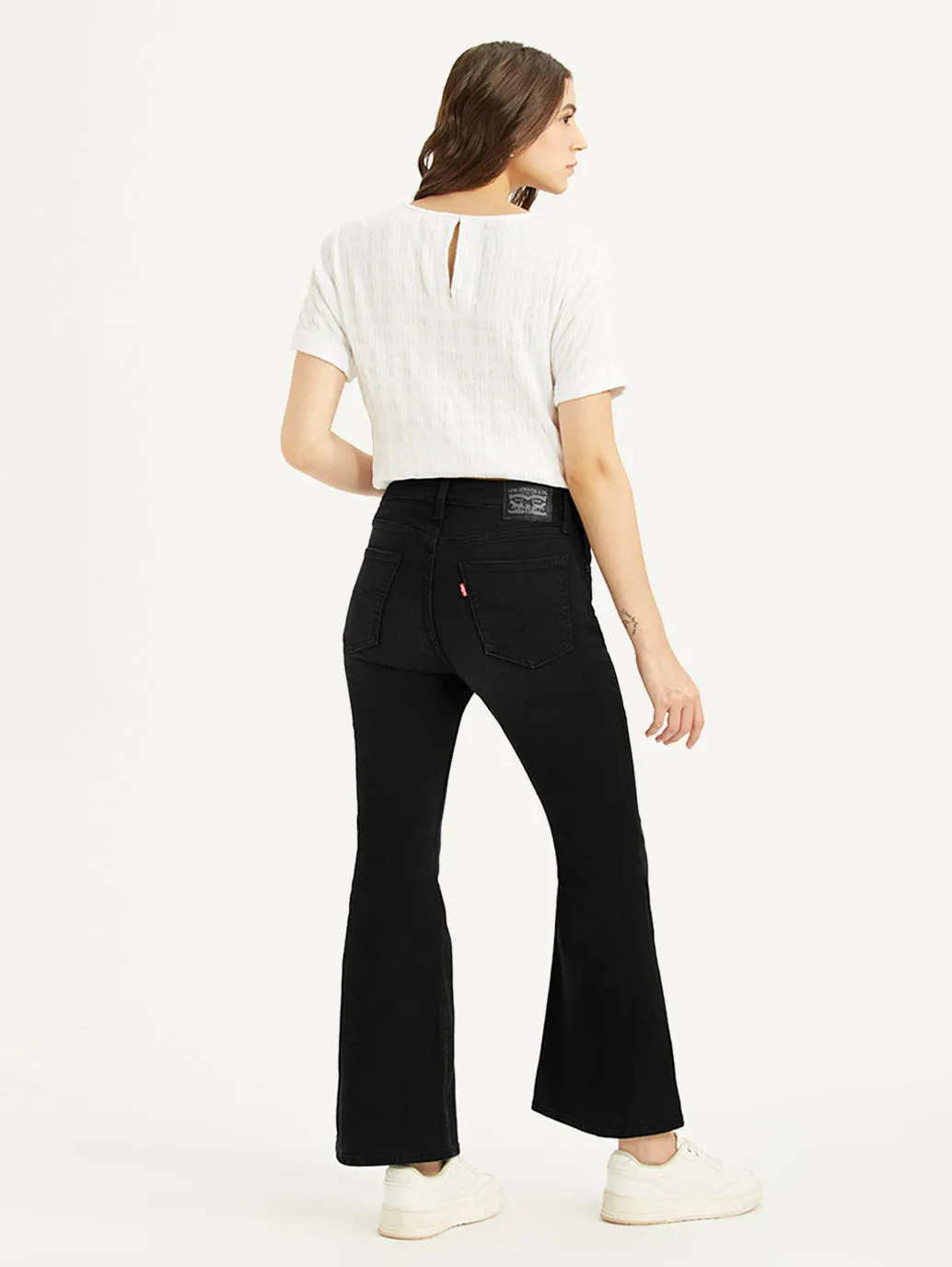 Women's 726 Black Flared Fit High Rise Jeans Popular Style Everyday Motion
