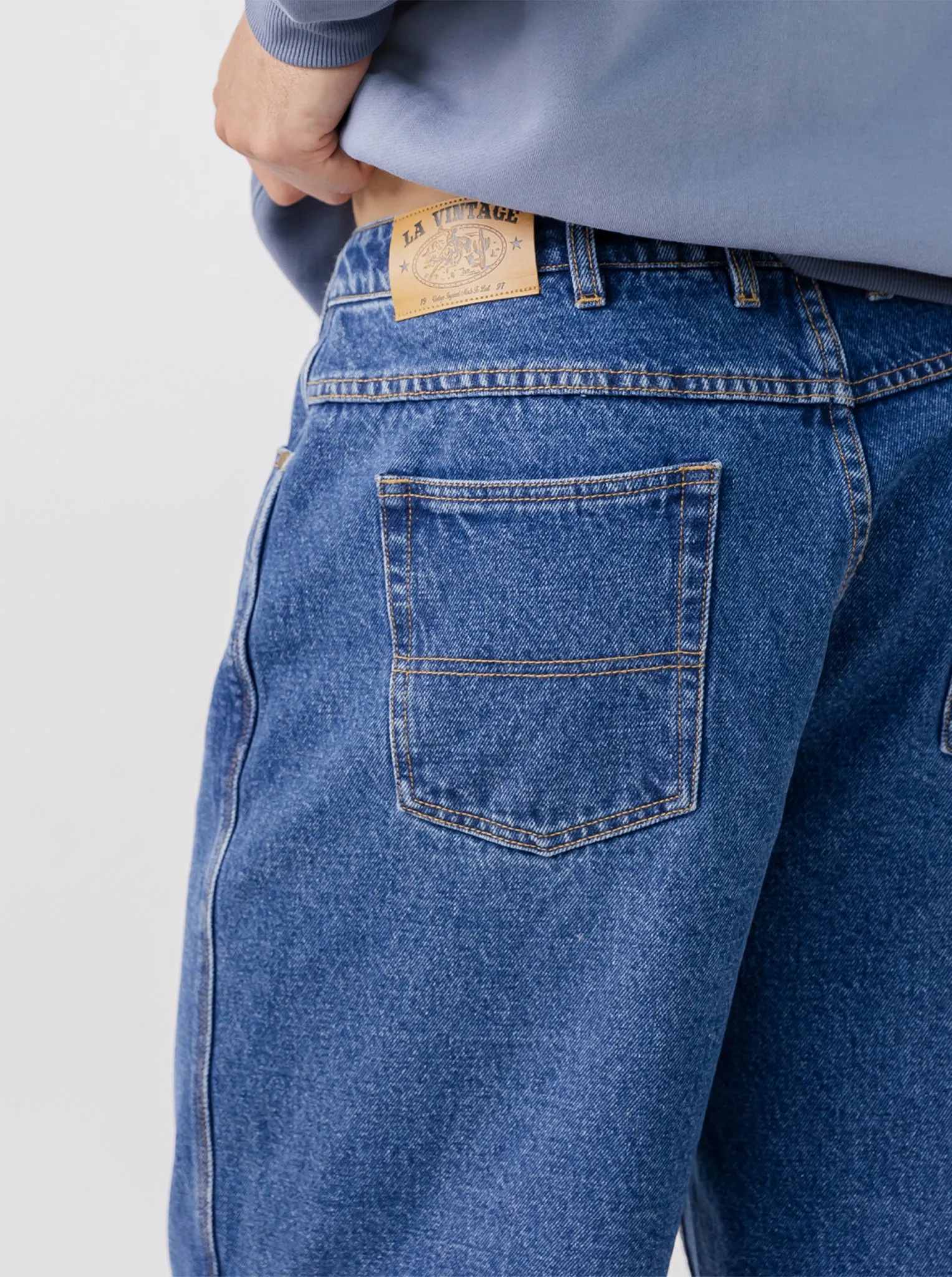 Noise Free Fabric Baggy Denim Shorts