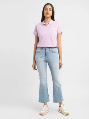 Party Look Couple Look Earthy Breathable Fit Women's 725 Blue Flared Fit High Rise Jeans