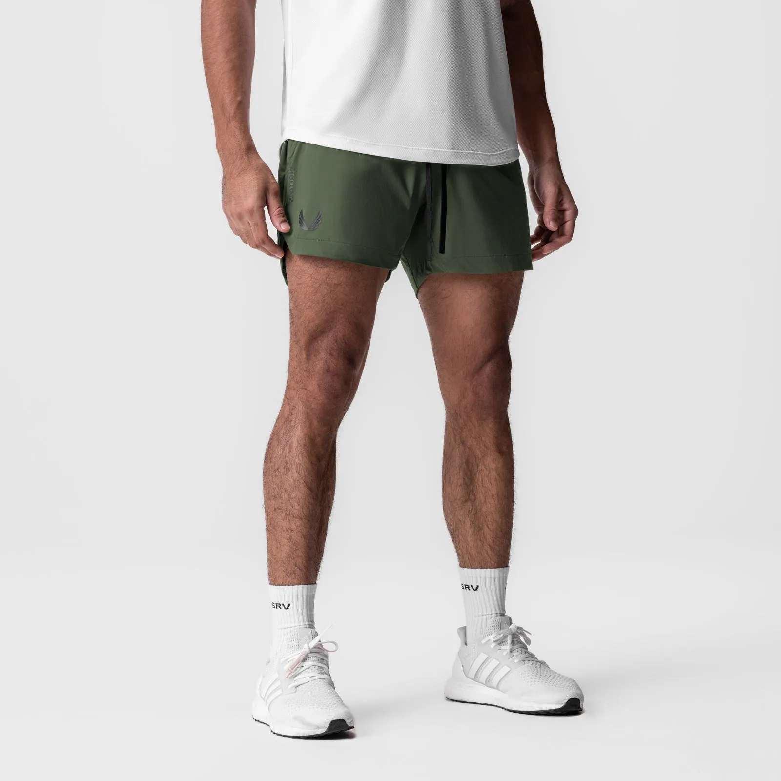 0751. Tetra-Lite? 5" Linerless Short - Olive "Black Wings" Tennis wear Moisture Wicking Lining