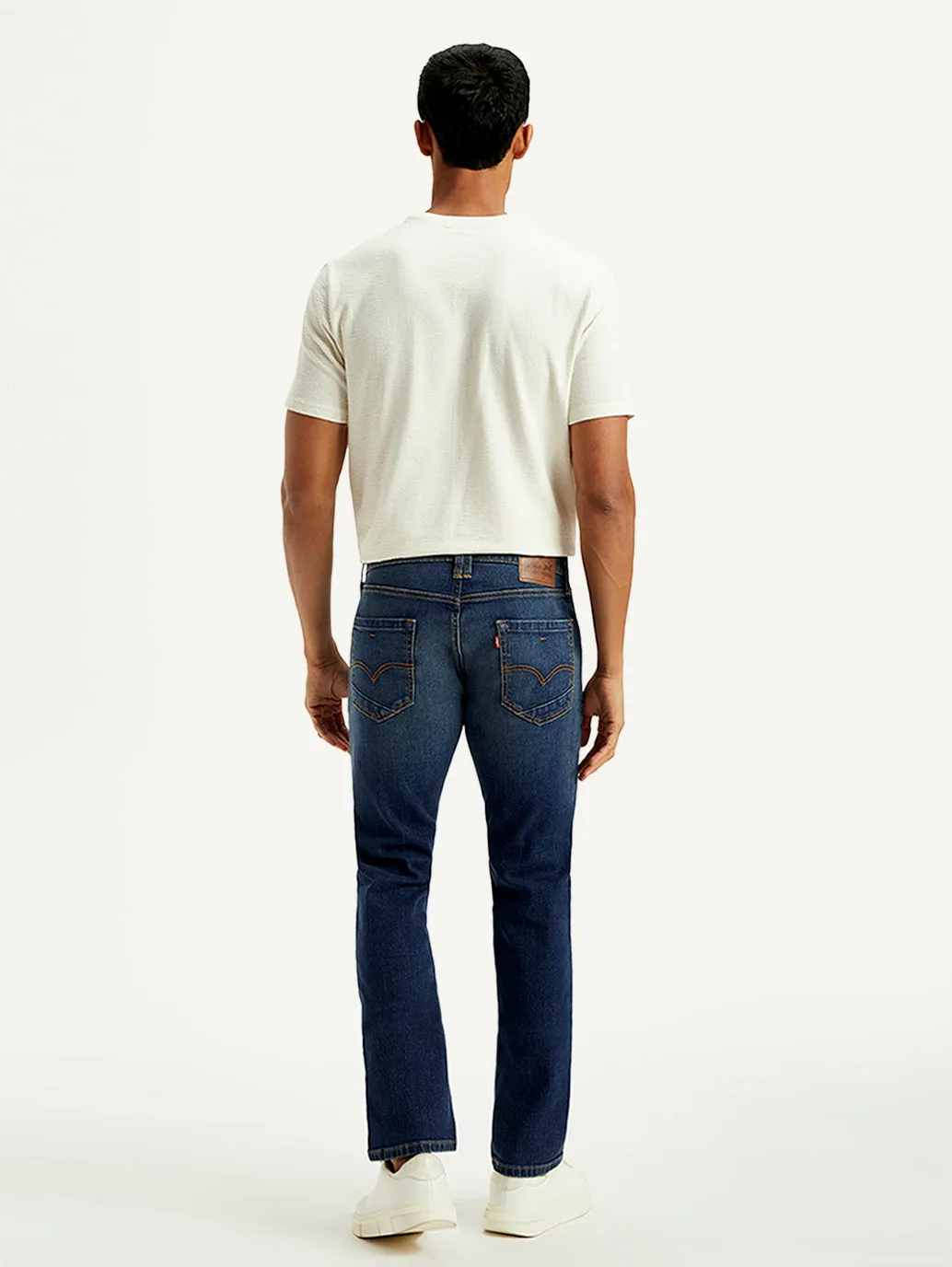 Traveler Gear Earthy Men's Tinted 513 Blue Slim Straight Fit Mid Rise Jeans