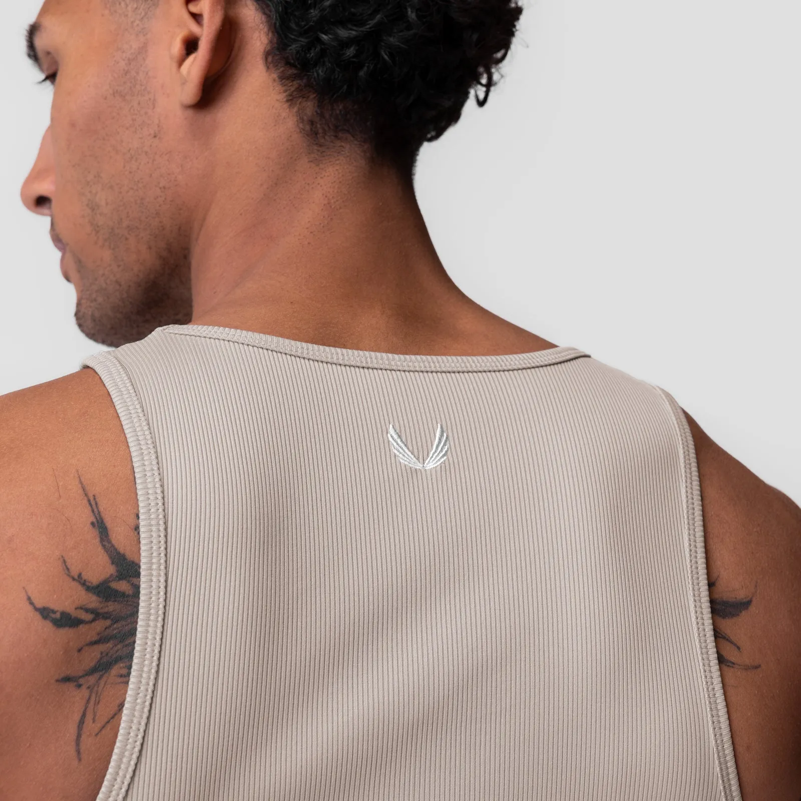 0986. Creora??Tech Ribbed Tank - Chai Dull color