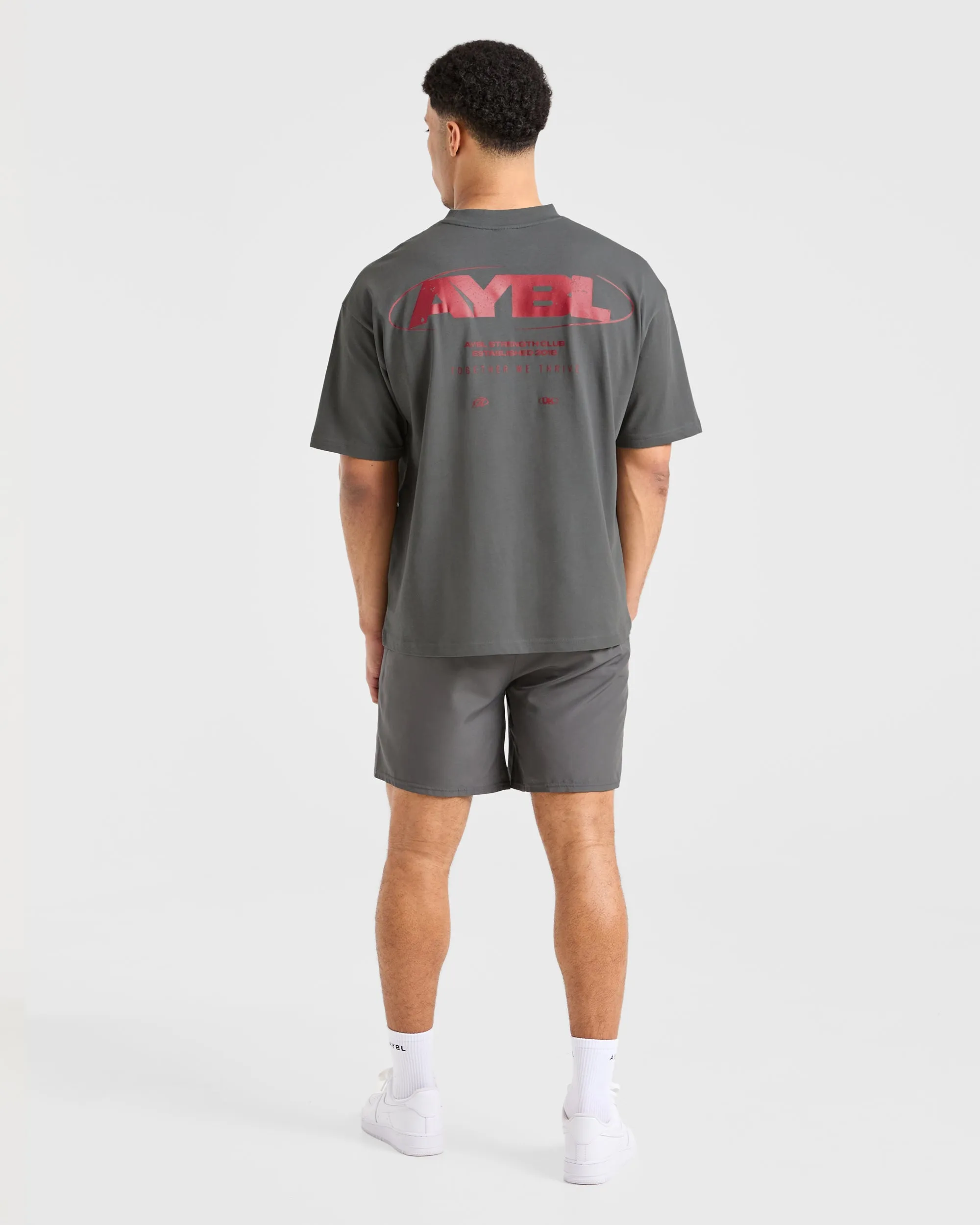 High-End Quality Perfect for Layering Orbit Oversized T Shirt - Charcoal/Red