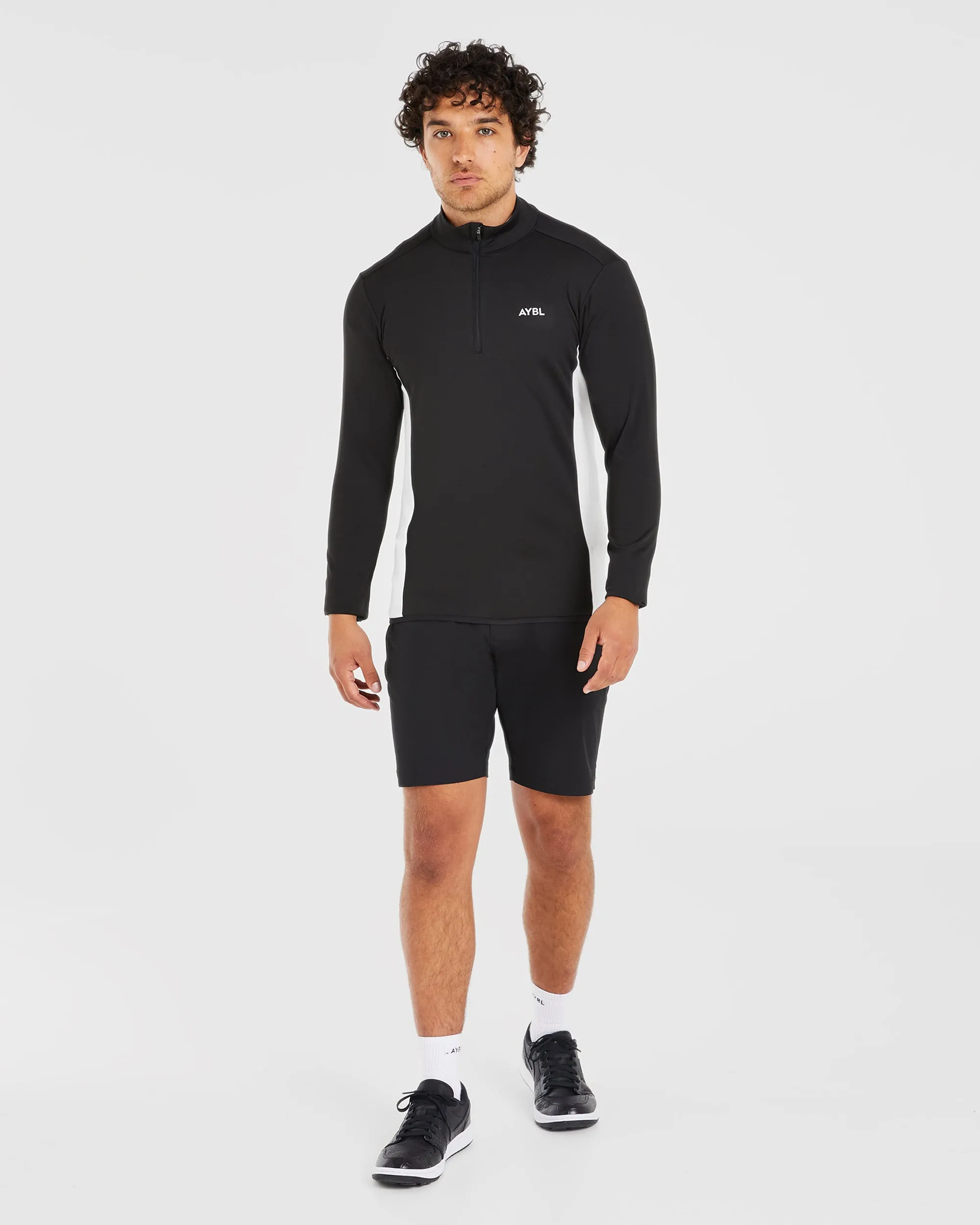 Anti Fade Technology Performance 1/4 Zip Pullover - Black