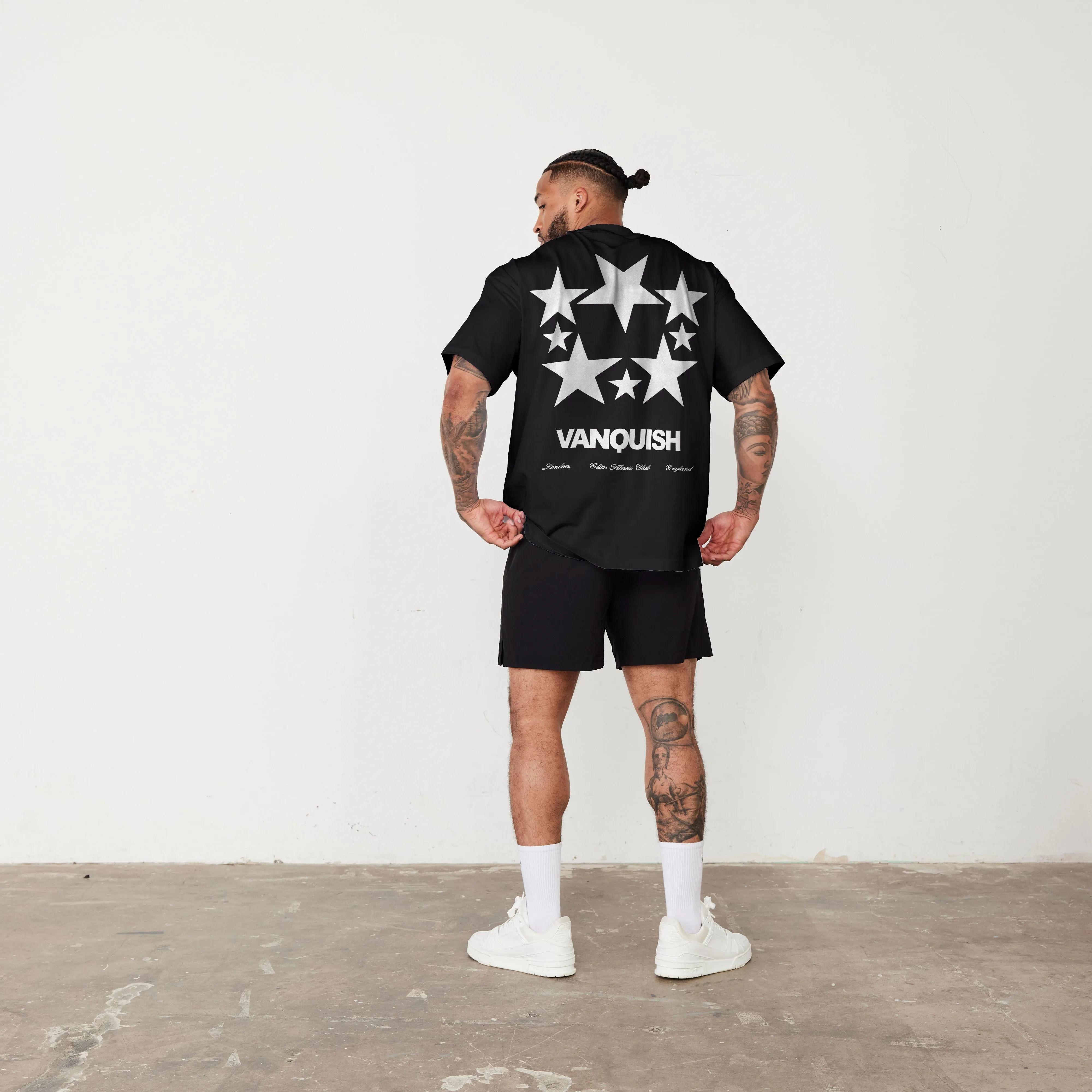 Weekend Trend Garment Dyed Finish Vanquish Revolve Multi Star Black Oversized T Shirt
