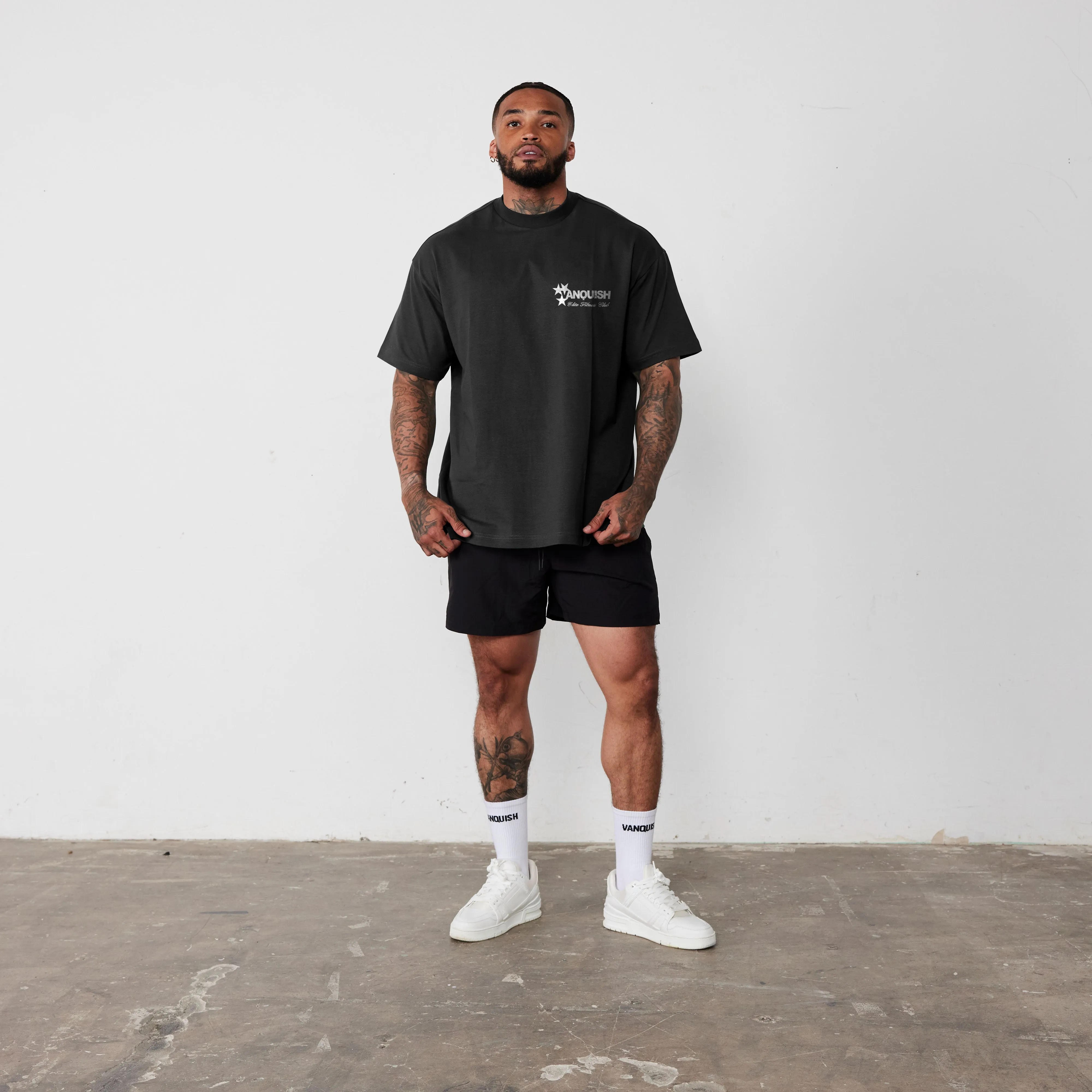 Summer cool Vanquish Revolve Multi Star Black Oversized T Shirt