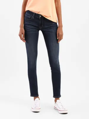 Women's 711 Blue Skinny Fit Mid Rise Jeans Chill Outfit Streetwear Fan Holiday Vibes