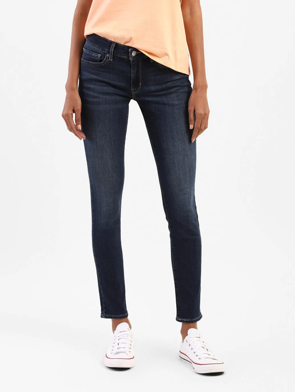 Women's 711 Blue Skinny Fit Mid Rise Jeans Chill Outfit Streetwear Fan Holiday Vibes