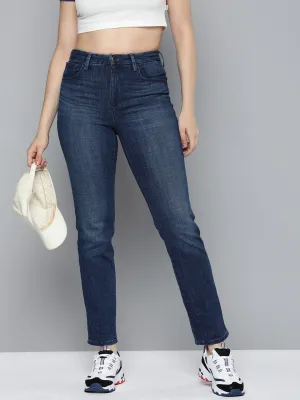 Women's Redloop 724 Blue Straight Fit High Rise Jeans Minimalist Style Holiday Vibes Weekend Warrior