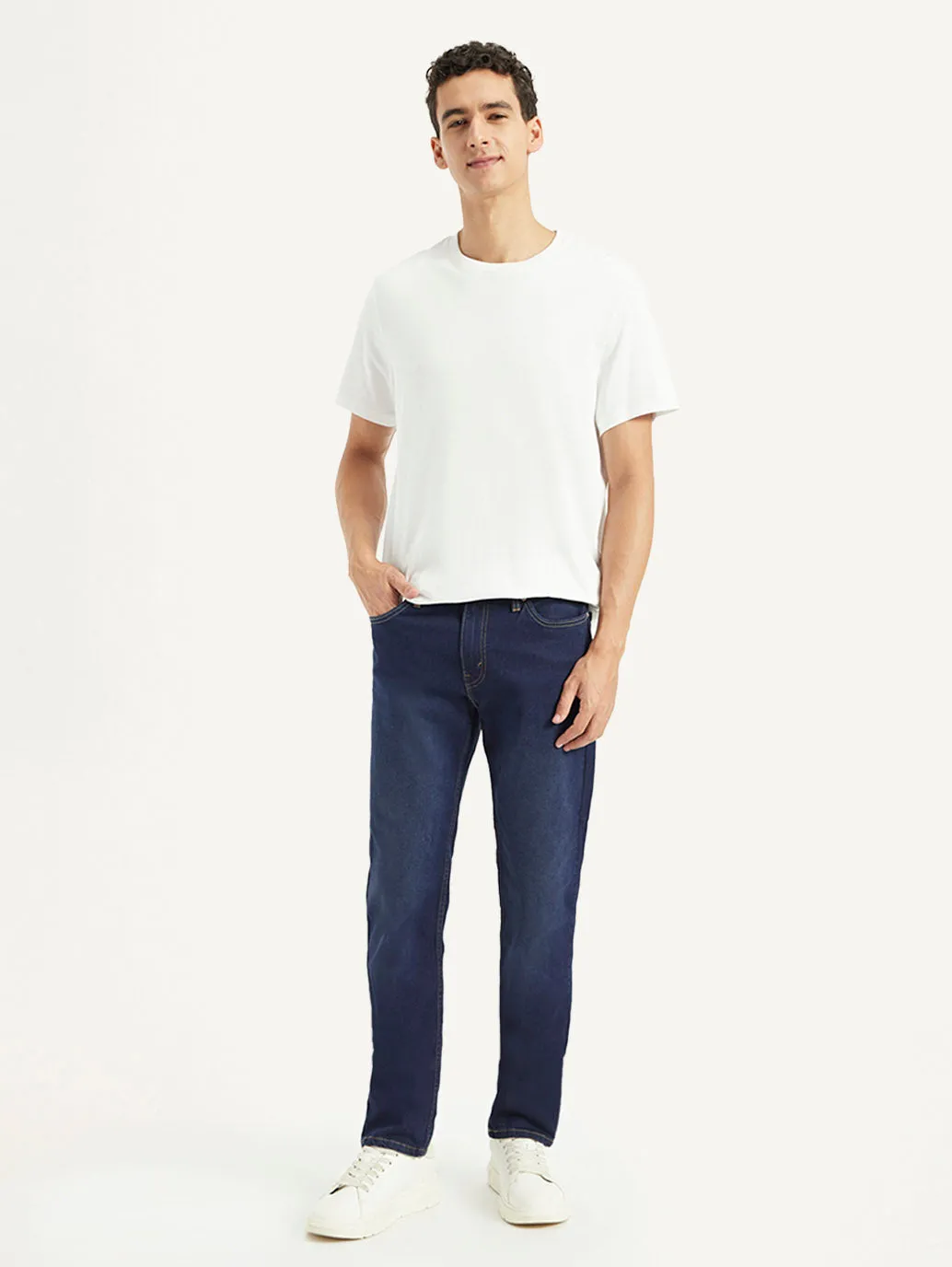 Men's 511 Dark Blue Slim Fit Mid Rise Jeans Couple Look Work Ready