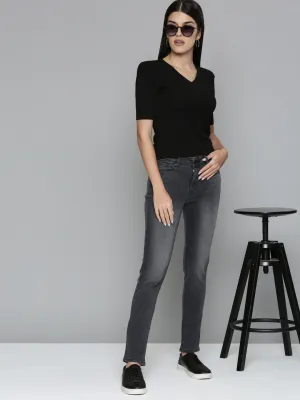 Women's 711 Black Skinny Fit Mid Rise Jeans Core Look All Day Comfort