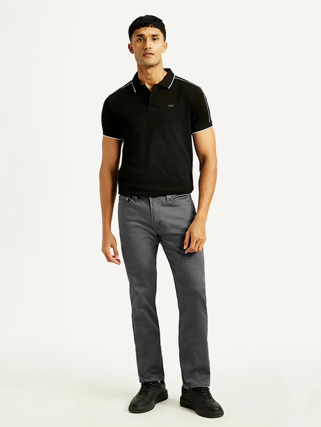Men's 511 Charcoal Grey Overdyed Slim Fit Mid Rise Jeans Lockstitch Construction Fashion Lover Durable Minimalist Style