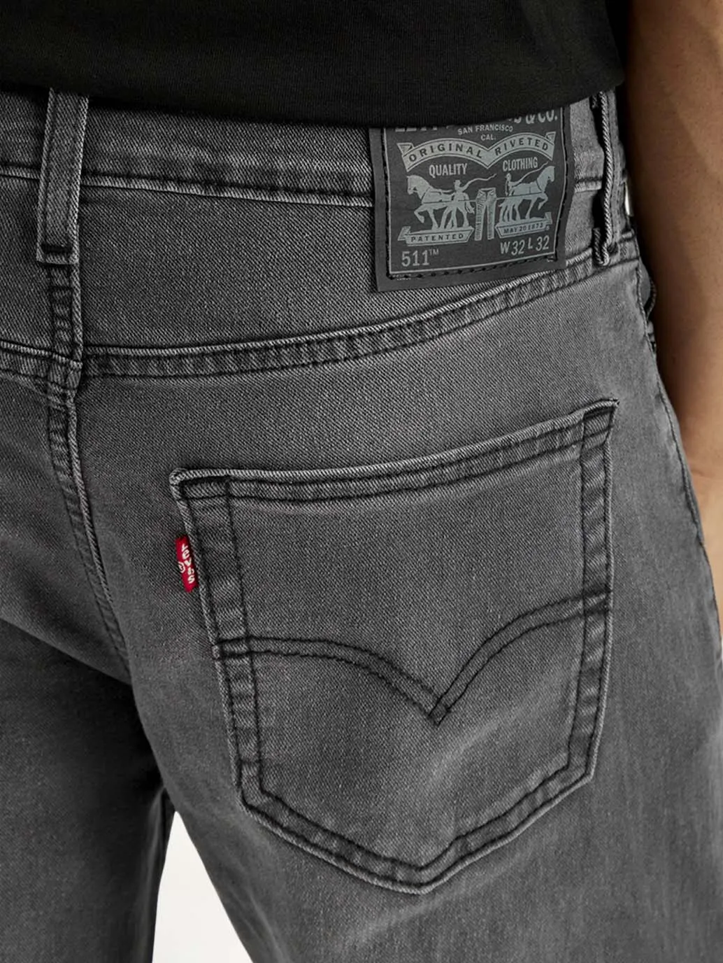 Men's 511 Charcoal Grey Slim Fit Mid Rise Jeans Modern Traveler Gear Sunny Vibes