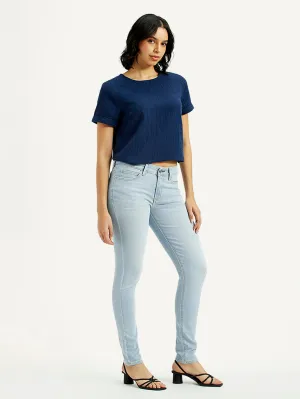 Women's 711 Light Indigo Skinny Fit Mid Rise Jeans Trend Design Autumn Days Unisex Wear Teen Outfit