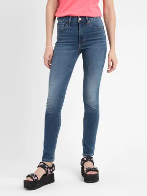 Women's 721 Blue Skinny Fit High Rise Jeans Any Time Wear Night Out Bold Look
