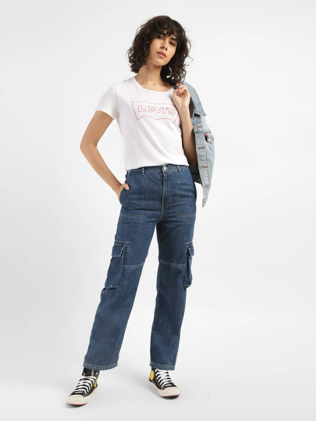 Morning Stroll Stretch Functional Style Women's Blue Bootcut Fit Mid Rise Jeans