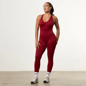 Vanquish Elevate V2 Scarlet Red Seamless Jumpsuit Party Guest