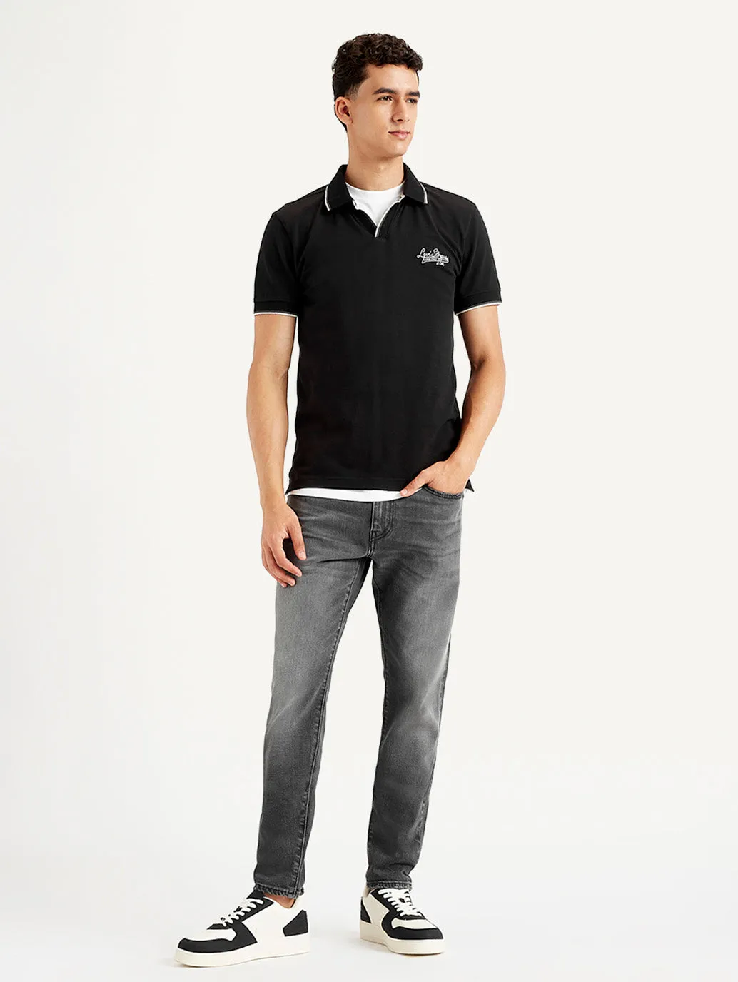 Cool Fit Men's 512 Charcoal Grey Slim Tapered Fit Mid Rise Jeans