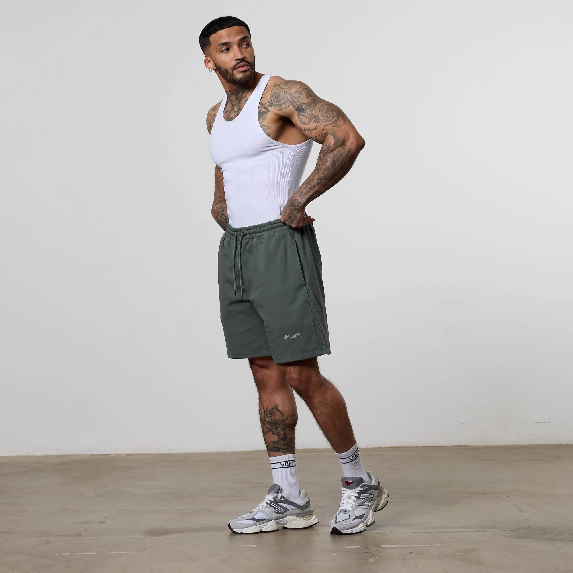 Outdoor Activity Vanquish Essential Forest Green Oversized Heavyweight Shorts
