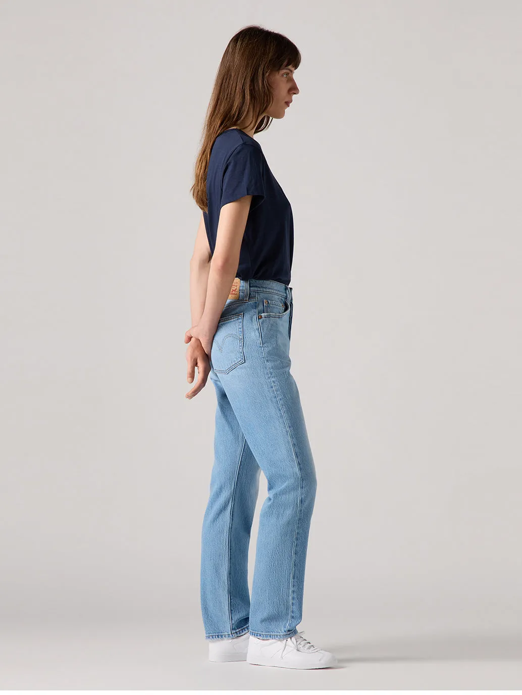 Ever Versatile Women's 501 Blue Straight Fit High Rise Jeans