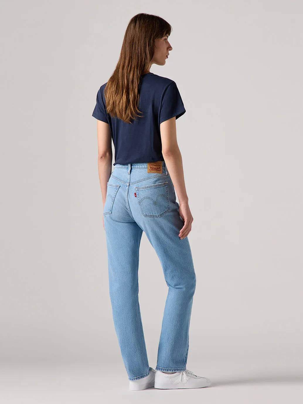 Go-To Garment Women's 501 Blue Straight Fit High Rise Jeans