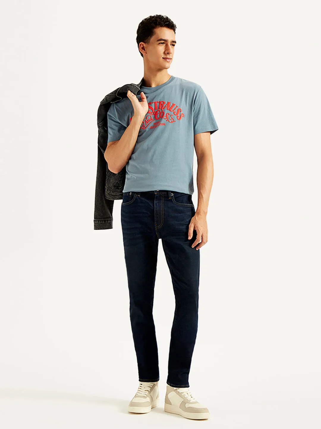 Men's 512 Blue Slim Tapered Fit Mid Rise Jeans Versatile Weekend Style