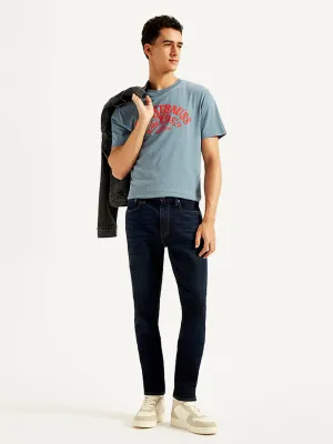 Men's 512 Blue Slim Tapered Fit Mid Rise Jeans Street Vibe Style Essential