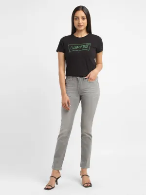 Women's 312 Grey Straight Fit Mid Rise Jeans All-Purpose Use Chill Ready