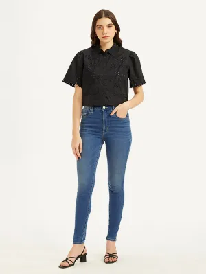 Women's Blue Mile High Wide Leg Fit High Rise Jeans Layer Friendly Piece